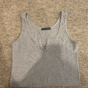 Grey Ribbed Brandy Melville Tank